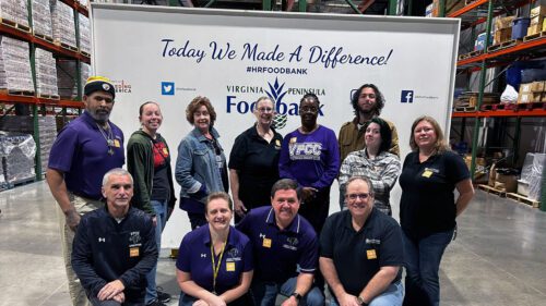 VPCC's Military and Veterans Services team partnering with Financial Aid, Academic Affairs, and Student Veterans of America as Foodbank Volunteers