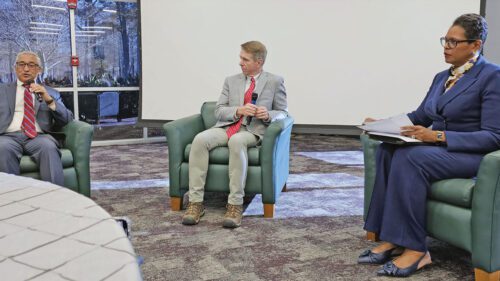 From left: Congressman Bobby Scott, Virginia Del. Rob Wittman, and VPCC President Dr. Towuanna Porter Brannon