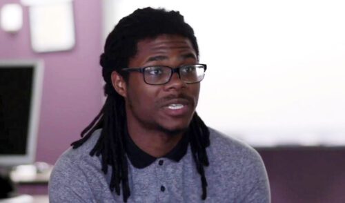 Antonio Dill-Word being interviewed