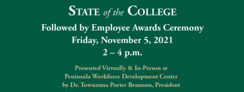 State of the College 2021 at PWDC flyer