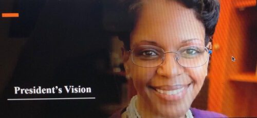College President with her vision
