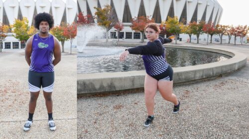 Josiah Selby and Alyssa Monger had successful outings in a recent track and field meet at CNU.