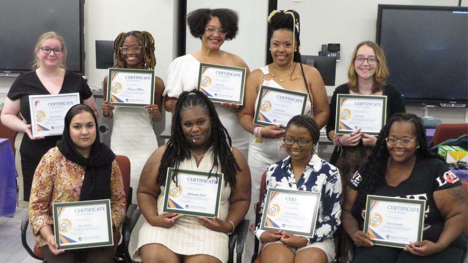 The Early Childhood cohort, most of whom are shown here, held a celebration to mark the end of their summer classes.