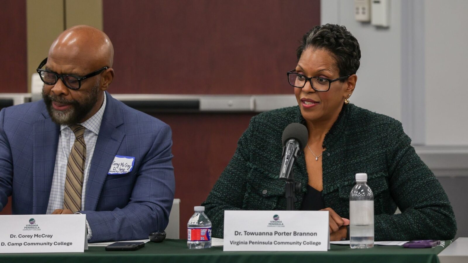 VPCC President Dr. Towuanna Porter Brannon held a summit Oct. 21 with three other community college presidents, including Dr. Corey McCray of Paul D. Camp Community College.