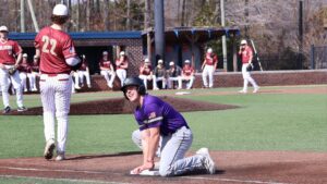 Garrett Hudson, shown last season, had two hits in Friday's second game of the doubleheader.