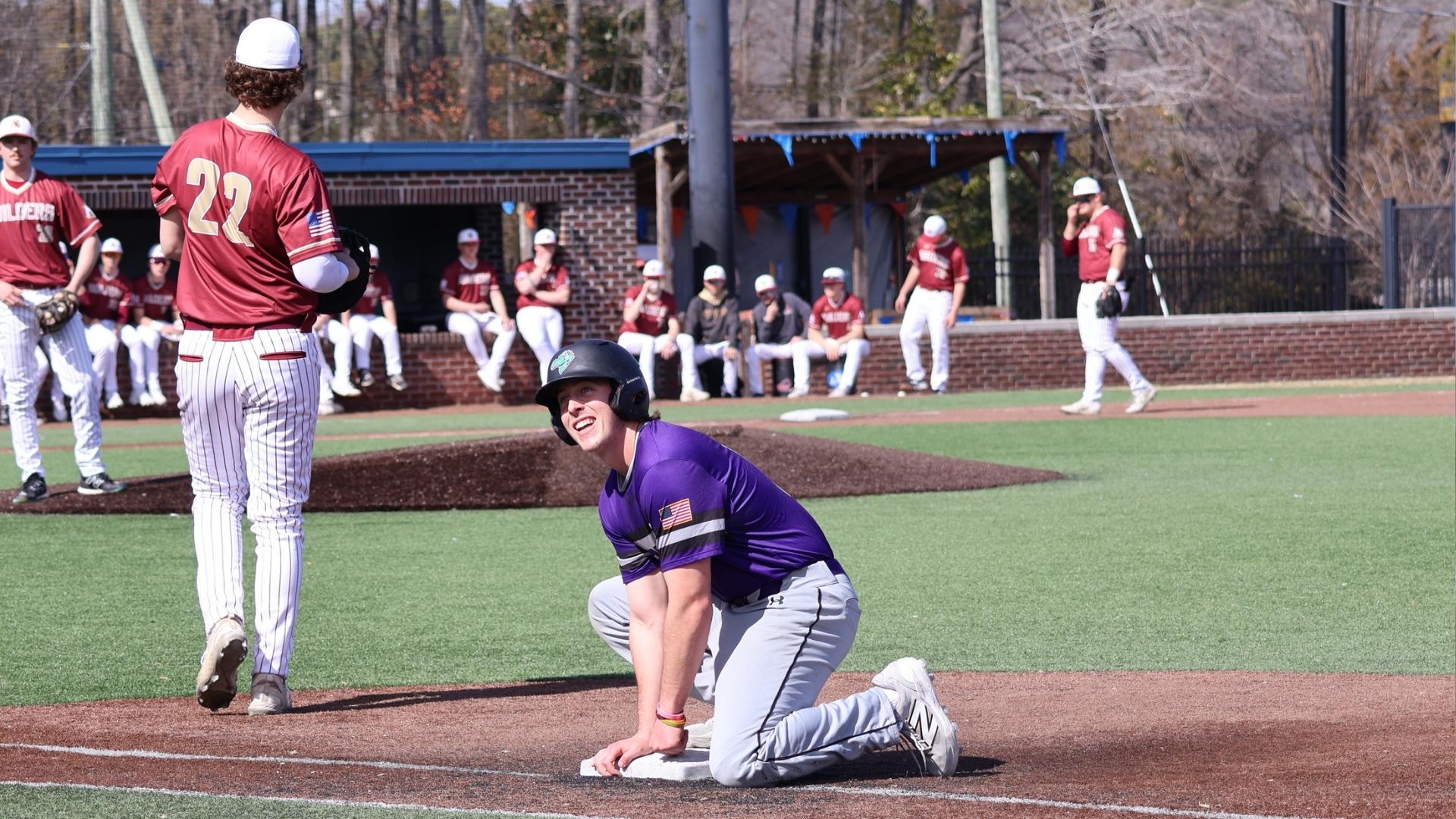 Garrett Hudson, shown last season, had two hits in Friday's second game of the doubleheader.