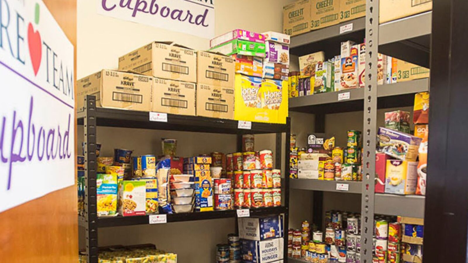 Food Pantry, also called care cupboard, at VPCC