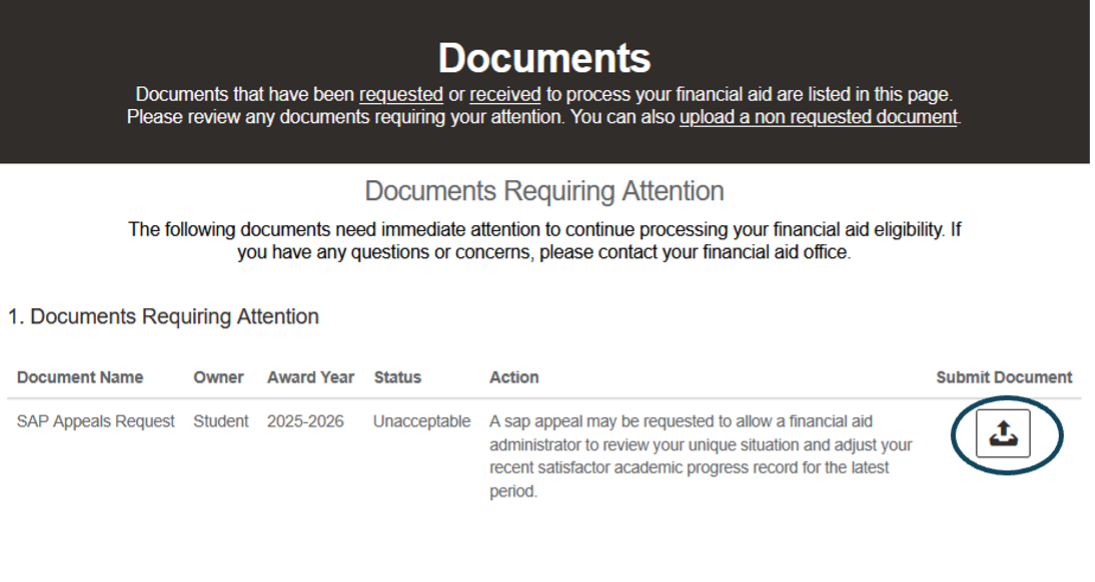 SPF Submit document screen shot