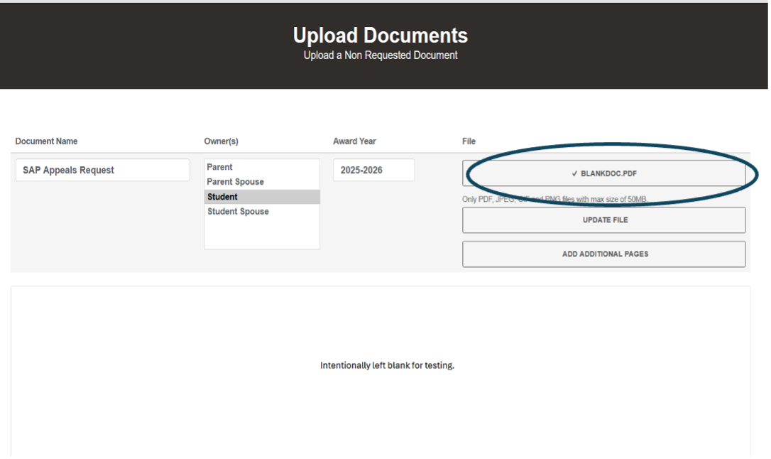 Upload document screenshot 