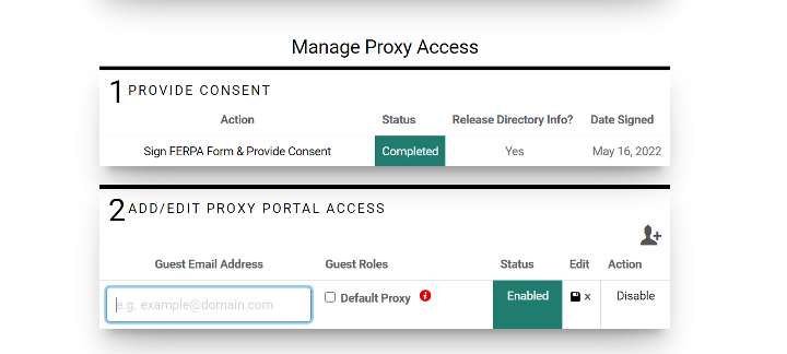 SPF Add/Edit Proxy Portal Access email setting Scree Shot