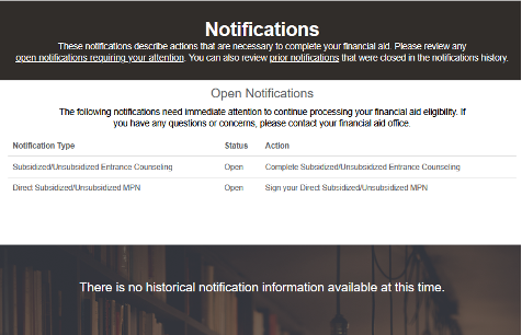SPF Messages Notification Screen Shot