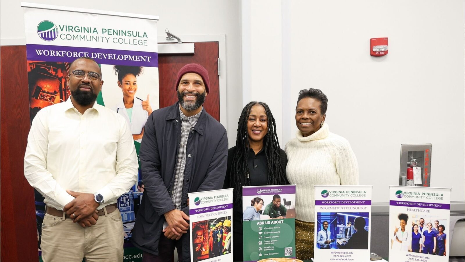 Bobby Perkins, Geronimo Sutphin, Patrecia Gary and Dr. Adrienne E. Cosby attended the Workforce job fair in fall 2025.