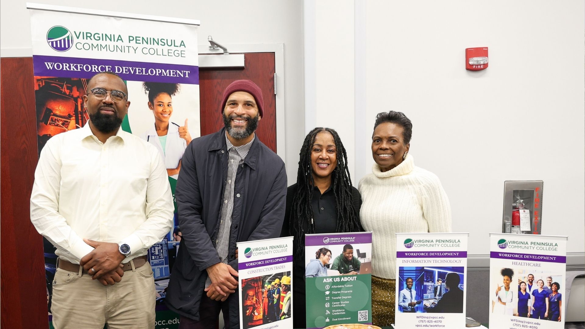Bobby Perkins, Geronimo Sutphin, Patrecia Gary and Dr. Adrienne E. Cosby attended the Workforce job fair in fall 2025.
