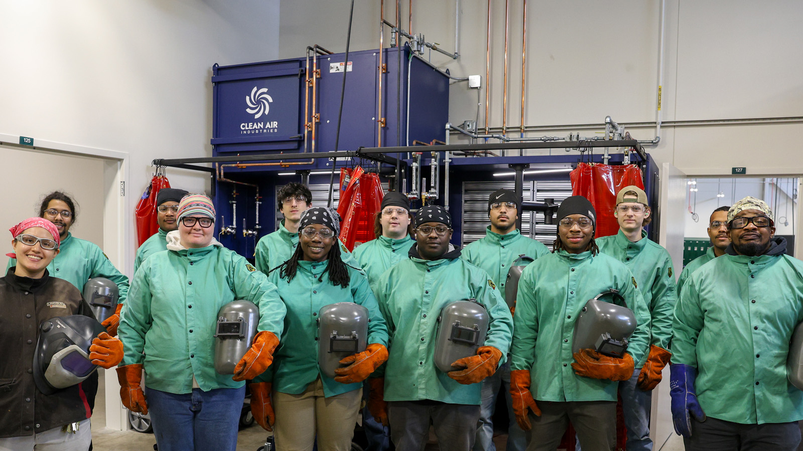 VPCC Workforce Development students in a welding class