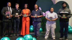 Members of VPCC’s Phi Sigma chapter of the PTK national honor society included, from left, Julian Parker, James Reynolds, Keri Brown, DeMarco Fox, Kynnidi Piert and Ke’Jhaun Ross.