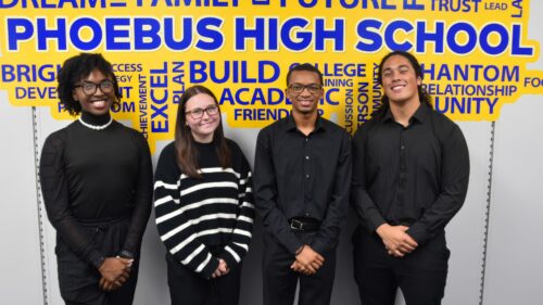 VPCC Awarding Degrees to Nearly 70 High School Seniors May 14 Multiethnic group of four people standing in front of a colorful wall