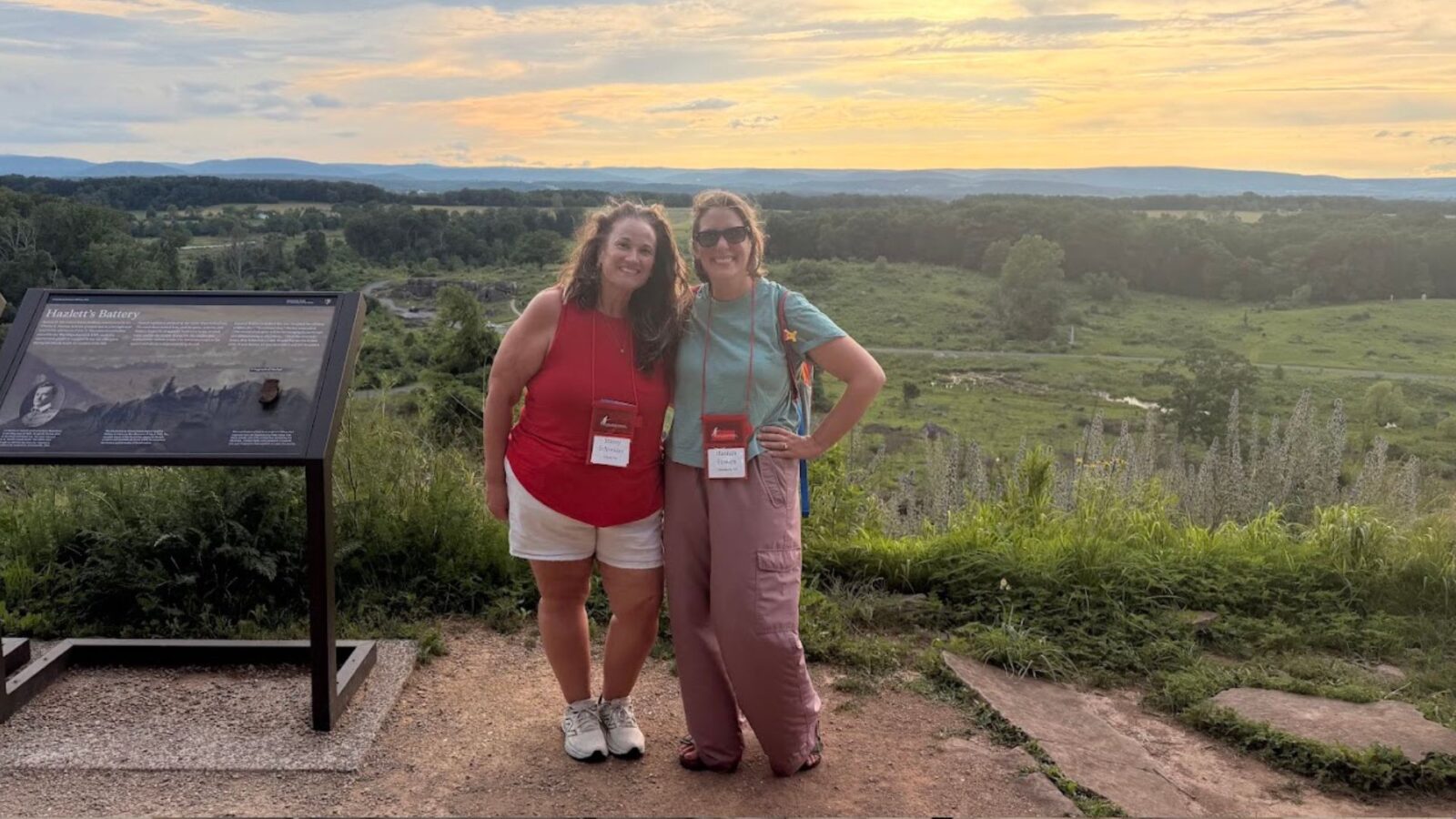 Stacey Schneider (left) and Hannah Powers visited Civil War battlefields this summer.