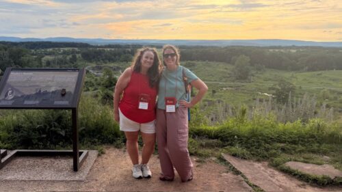 Summer of Learning for VPCC Faculty Stacey Schneider (left) and Hannah Powers visited Civil War battlefields this summer.