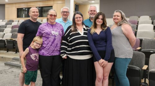 Back row (left to right): Stephen Maney, Ron Milovac, and Jeff Joyner. Front row (left to right) Ian Maney, Laura Maney, Kate Gryn, Ve Codell and Maggie Codell.