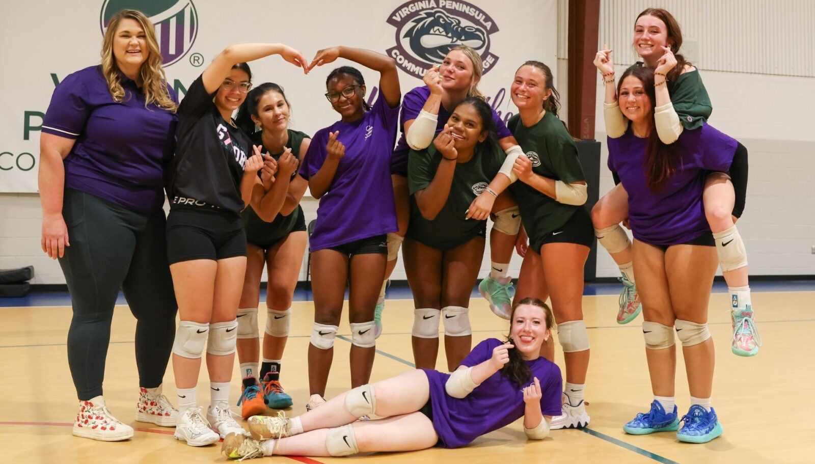 Volleyball coach Megan Rimer (left) has used her local connections to fill out VPCC's volleyball roster.